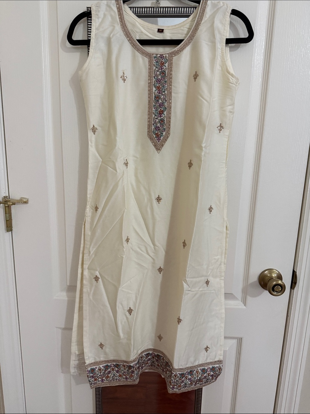 Cream Embroidered salwar / kurta